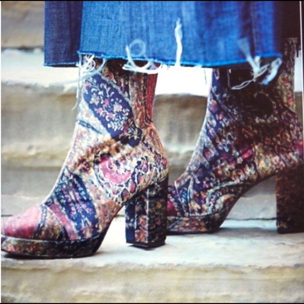 Free People Paisley Velvet Boots